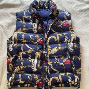 Versace bold print puffy vest